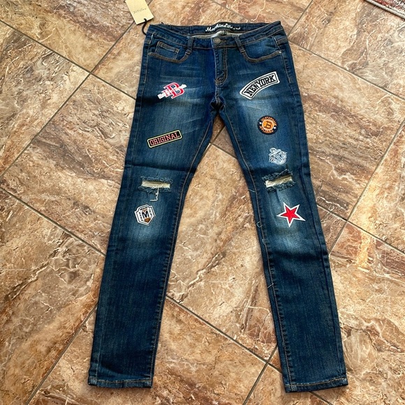 Machine Denim - Skinny Jeans with Patches